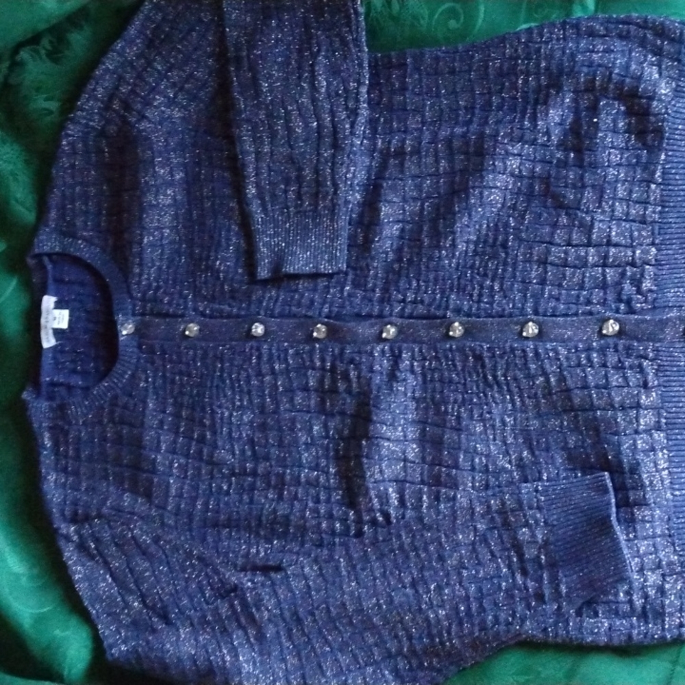 Isaac Mizrahi Live! Navy textured cardigan